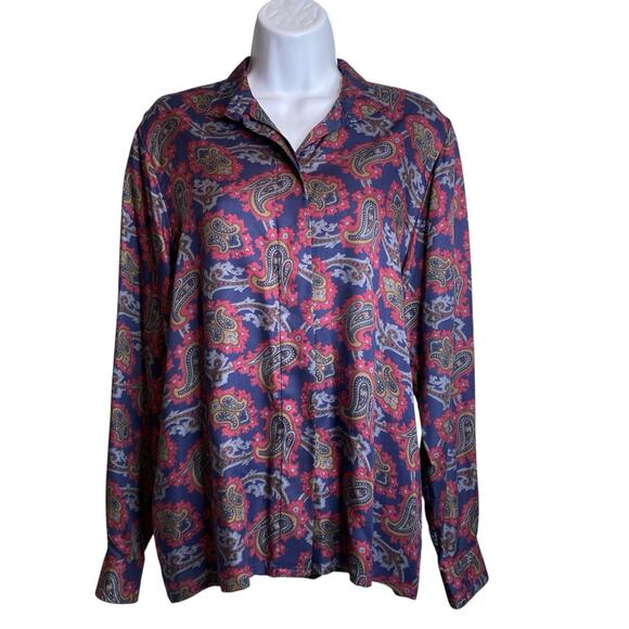 Vintage Lord & Taylor Y2K Women's Paisley Blouse Maxi Skirt Set Est. Size L 80’s - Picture 2 of 16